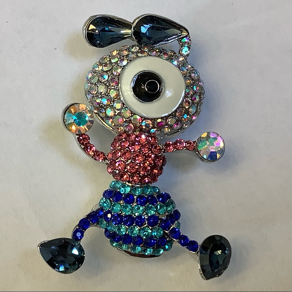 Pink and Blue Rhinestone Cartoon looking Ant Brooch/Pendant - Picture 3 of 8